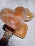 Peach Selenite Heart Dish Baltic Mermaid