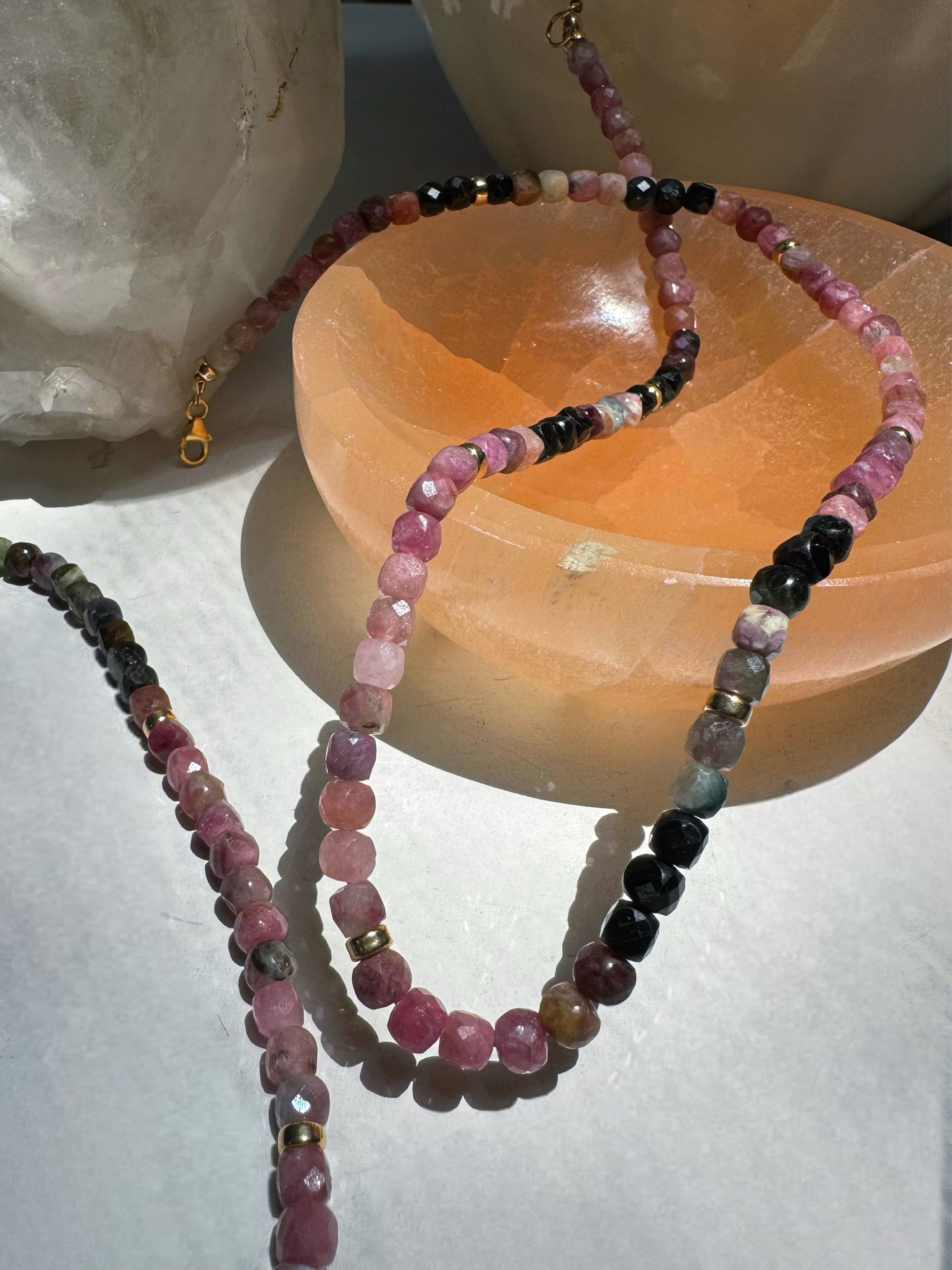 Multi Tourmaline Gemstone Necklace Baltic Mermaid