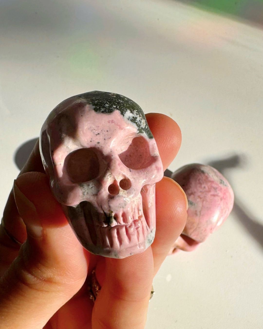 Rhodonite Skull