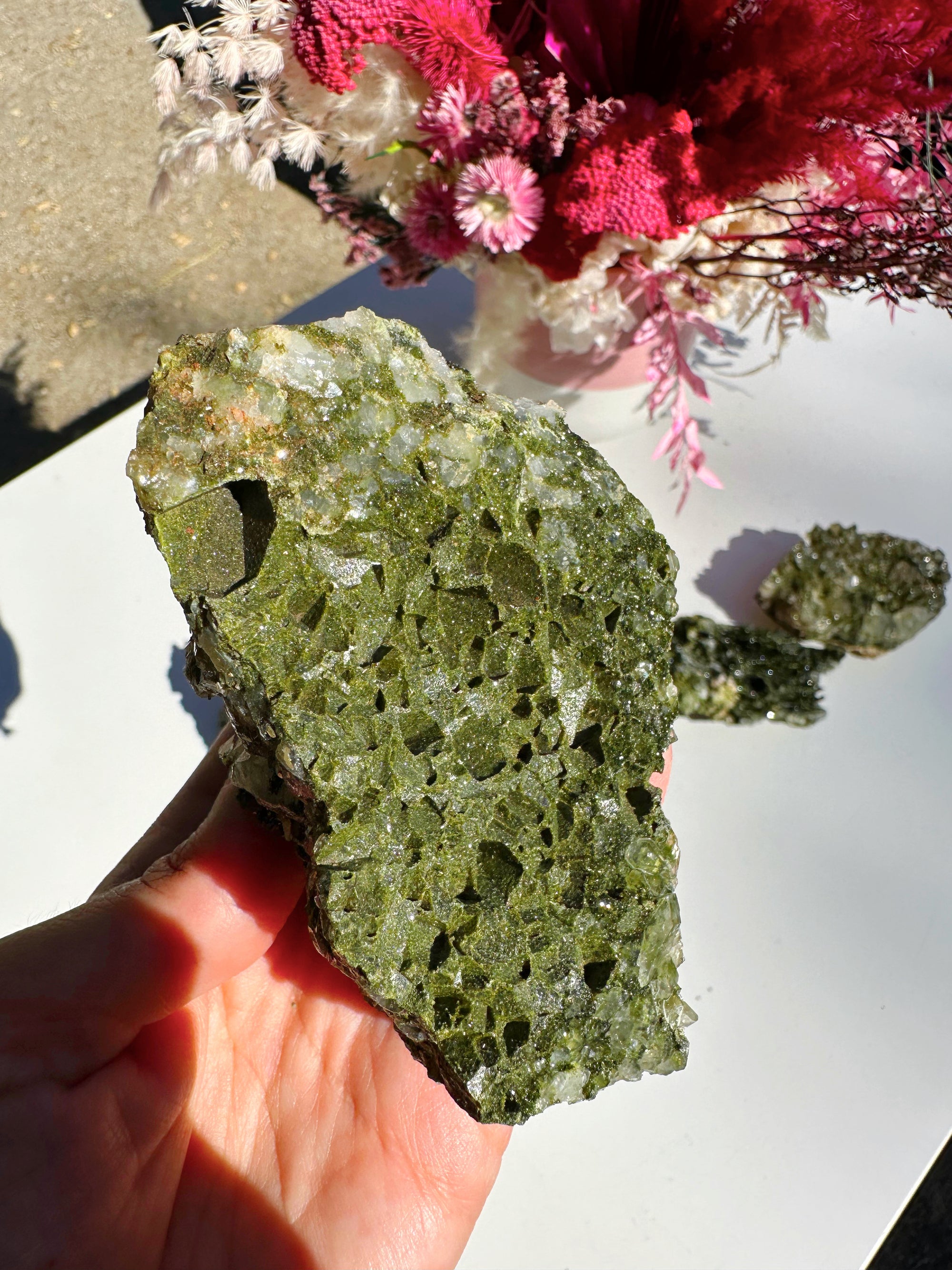 Epidote Quartz Cluster