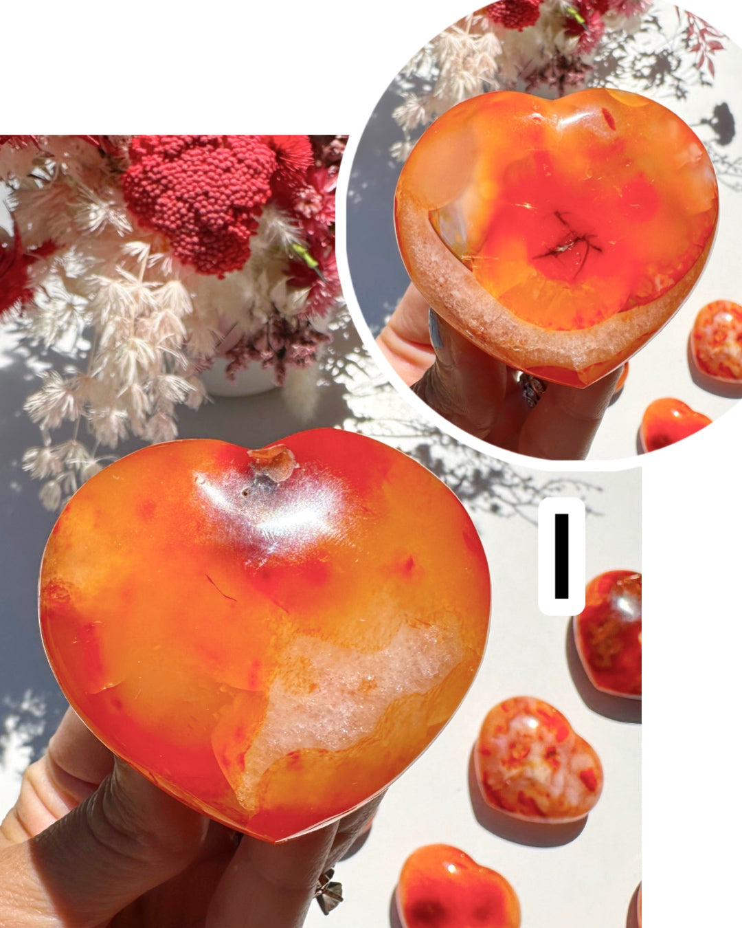 Carnelian Agate Hearts - Baltic Mermaid