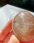 Sunstone & Peach Moonstone Palm Stone - G