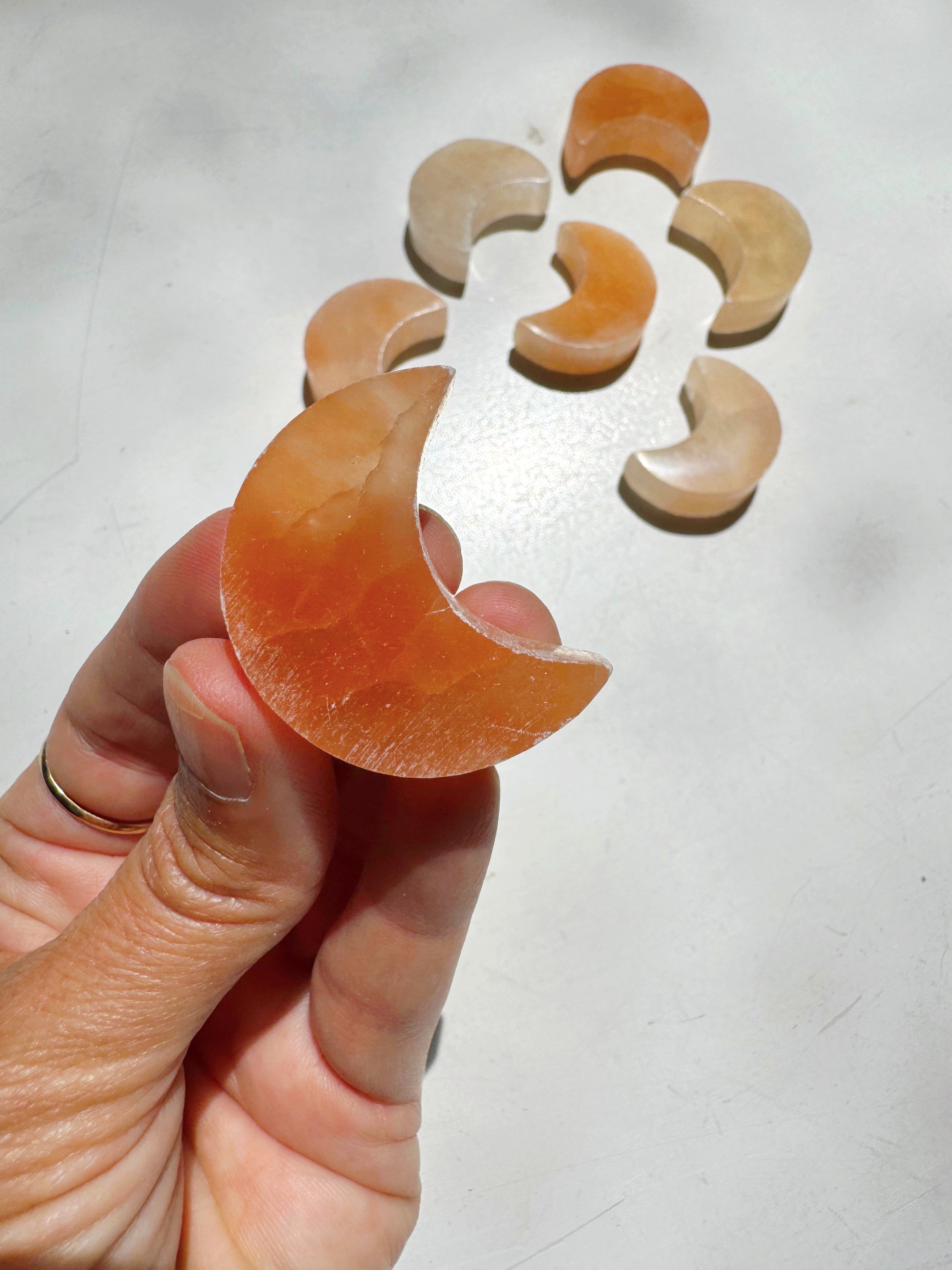 Mini Selenite Crescent Moon Baltic Mermaid