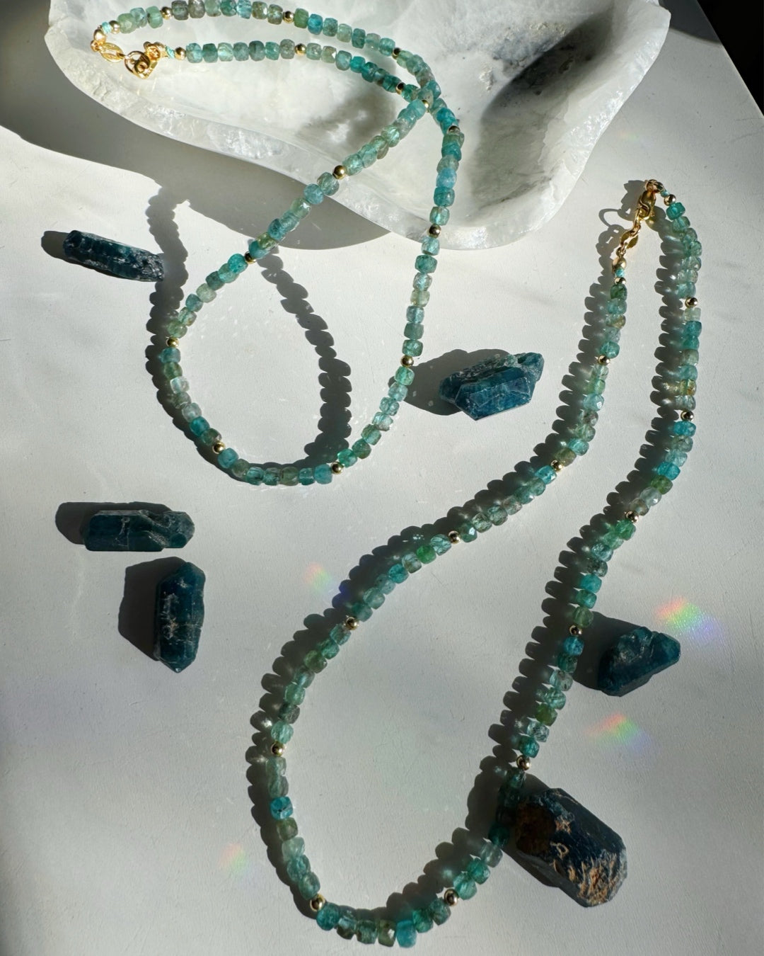 “Frankie” - Blue Apatite Gemstone Candy Necklace