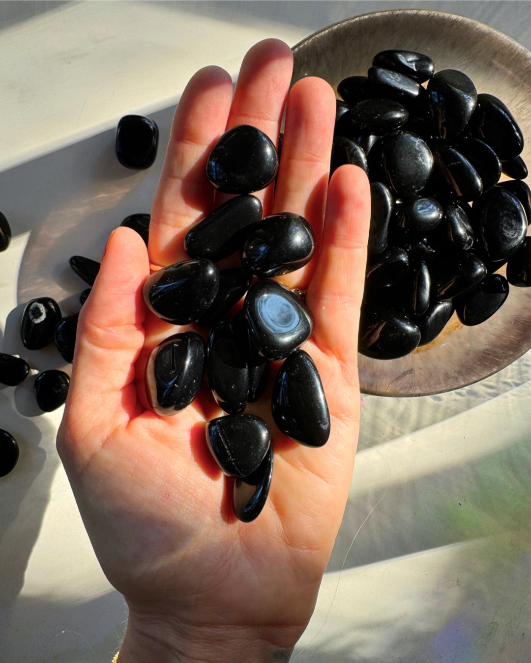 Black Obsidian Tumbled Stones - Baltic Mermaid