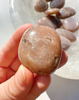 Sunstone & Peach Moonstone Palm Stone - G