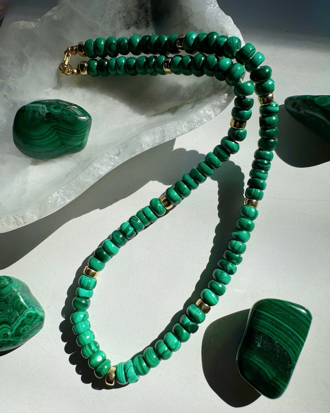 “Donna” - Malachite Gemstone Candy Necklace