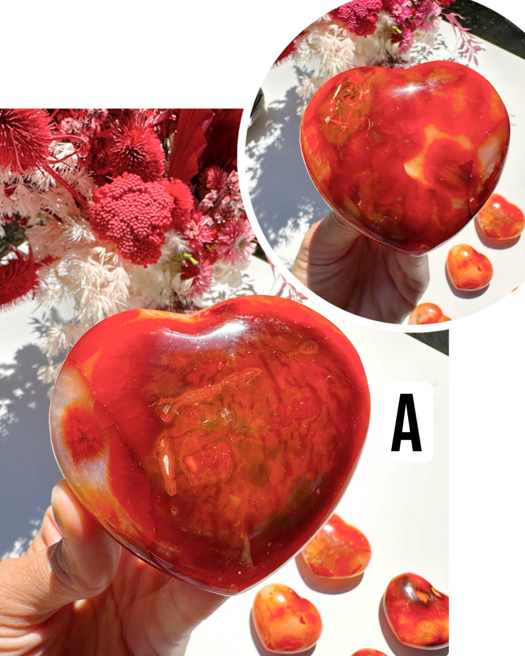 Carnelian Agate Hearts - Baltic Mermaid