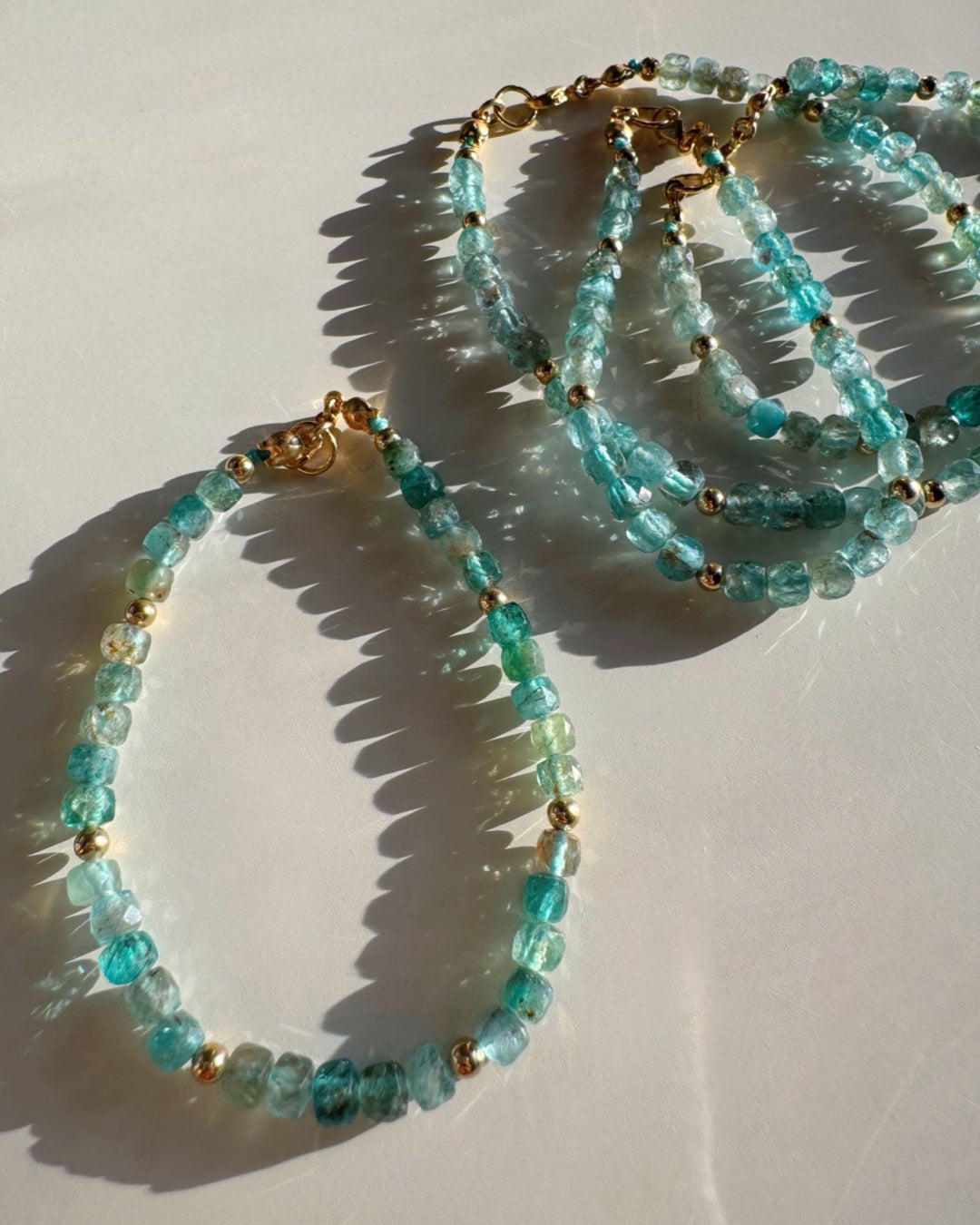 “Frankie” - Blue Apatite Gemstone Candy Bracelet - Baltic Mermaid