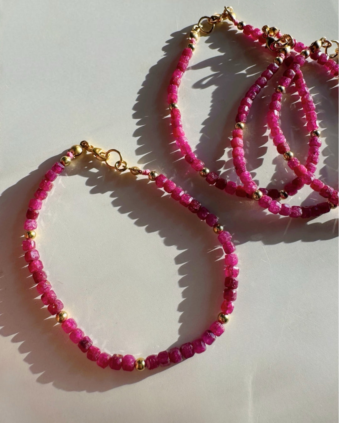 “Judy” - Ruby Gemstone Candy Bracelet - Baltic Mermaid