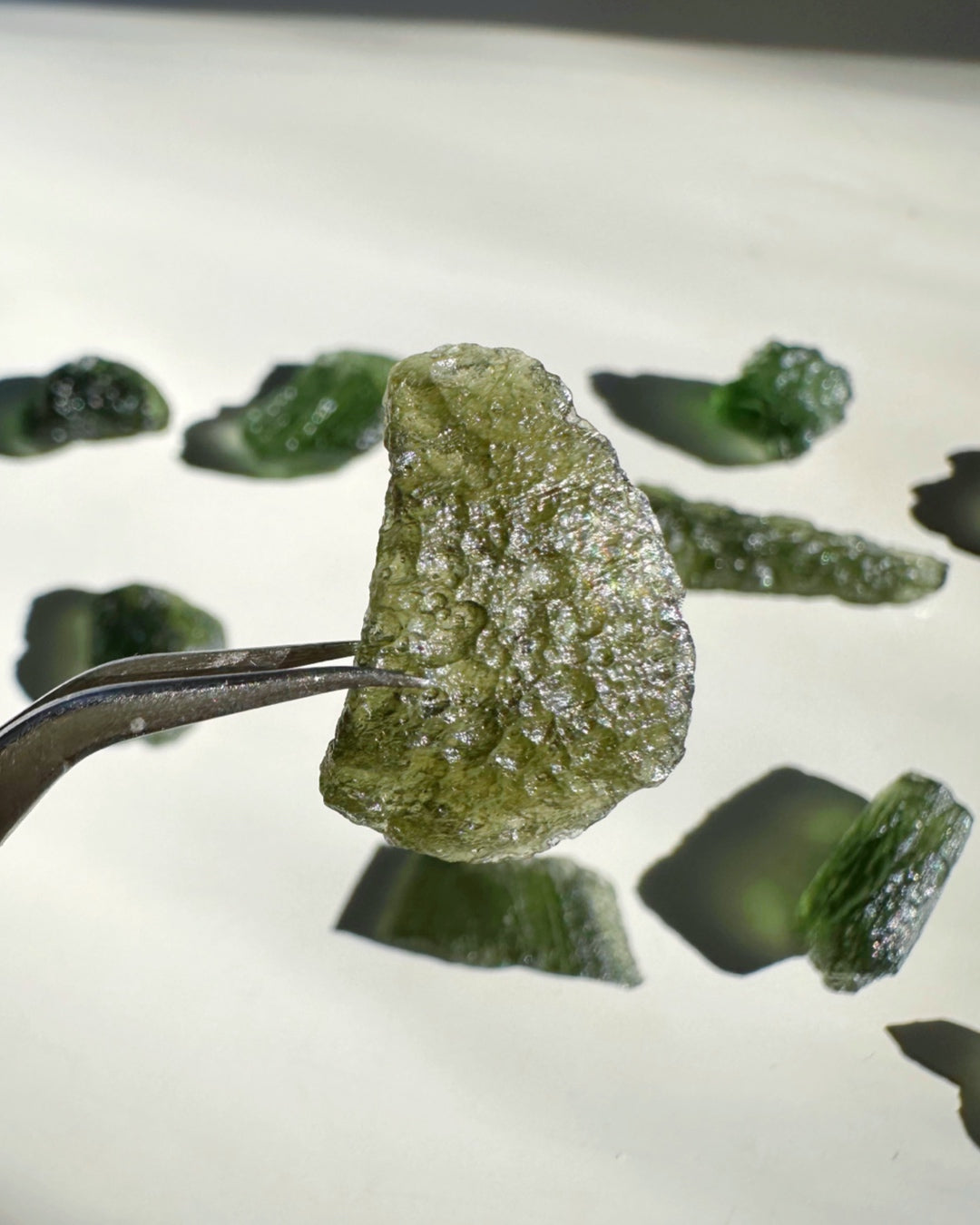 Chlum Moldavite w/ Rainbow 