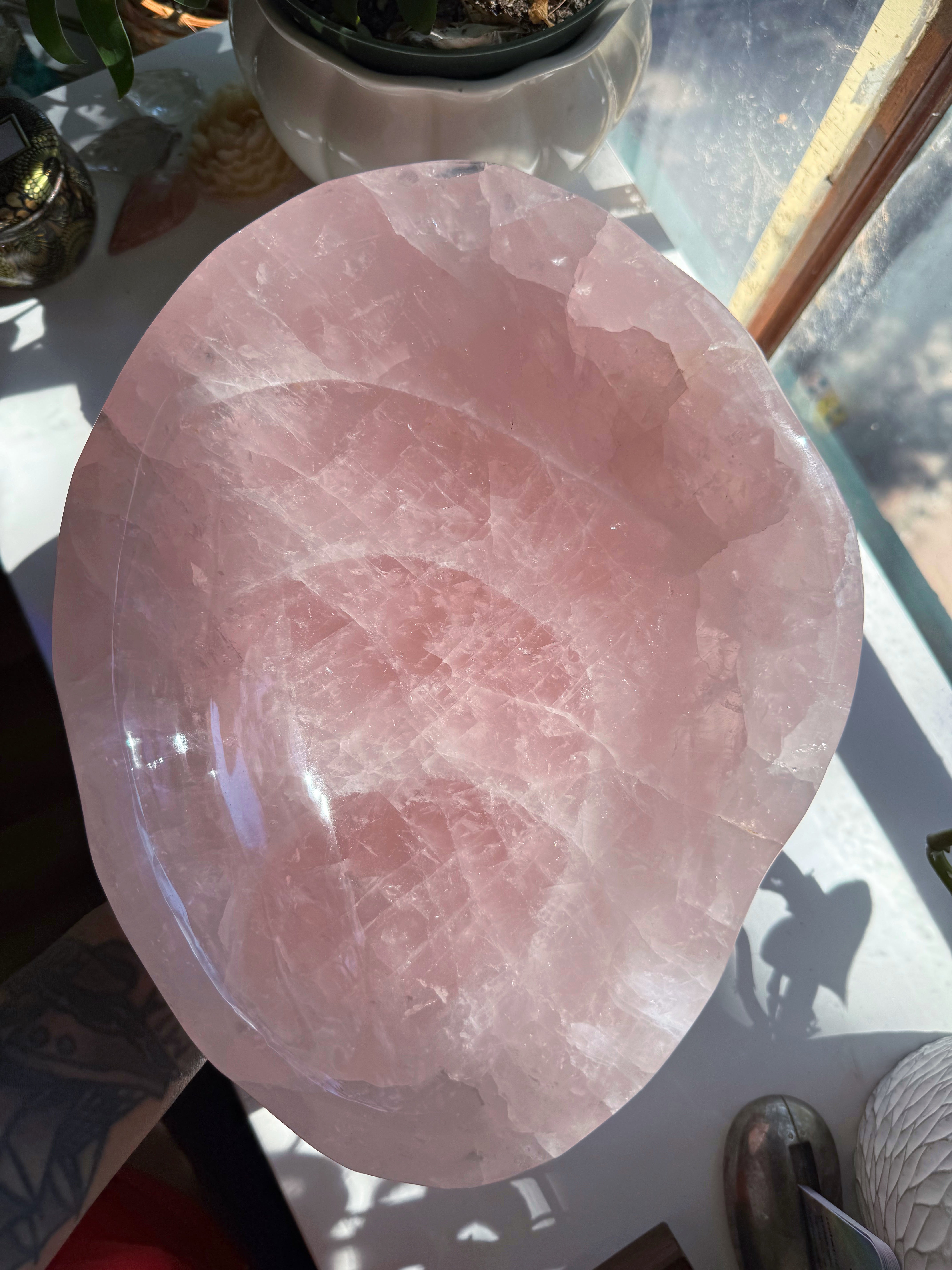 Large Rose Quartz Bowl Baltic Mermaid