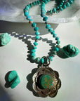 “Chelsea” - Turquoise & Sterling Silver Necklace w/ Flower  Pendant