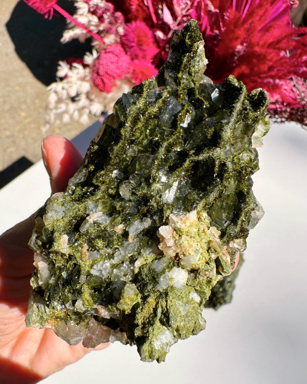 Epidote Quartz Cluster