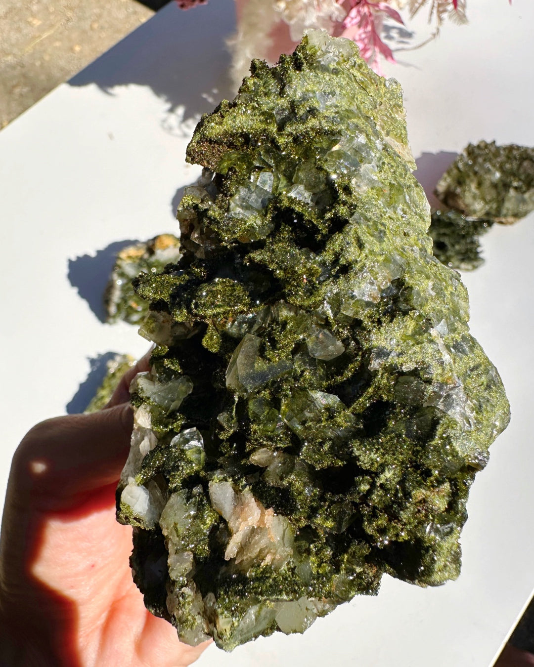 Epidote Quartz Cluster - Baltic Mermaid