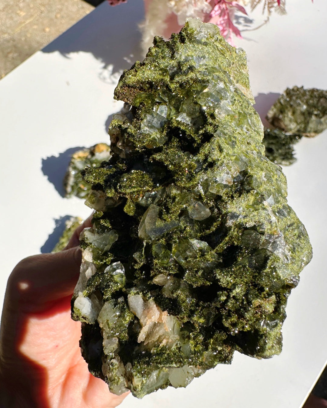 Epidote Quartz Cluster