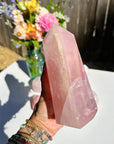 Rose Quartz Tower w/ Iron Inclusions