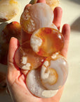 Flower Agate Flat Palm Stones