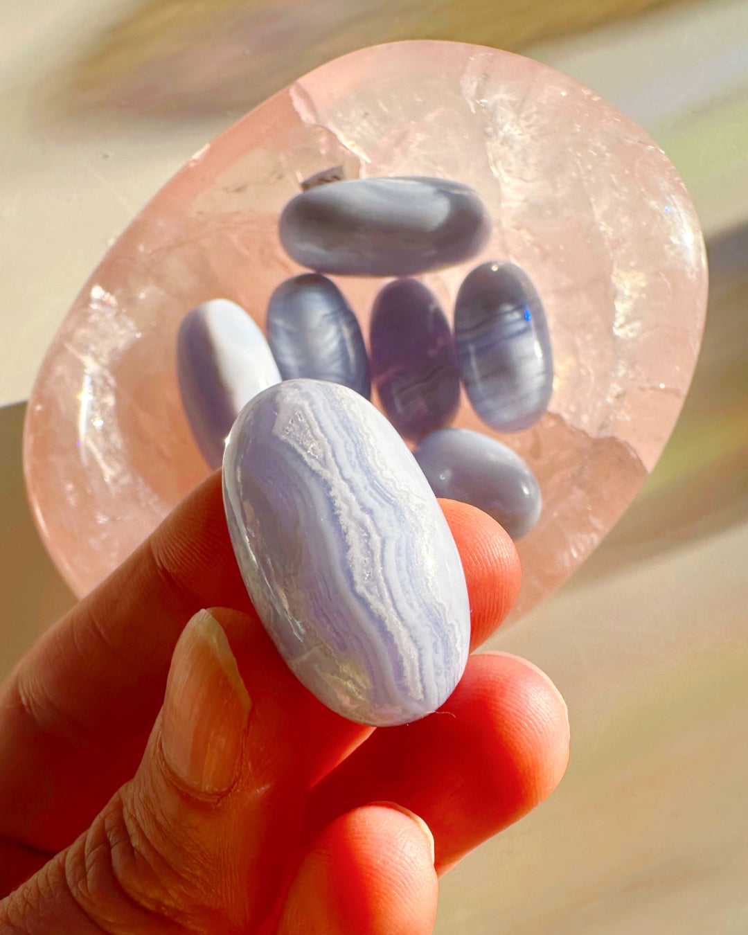 Blue Lace Agate Lingams