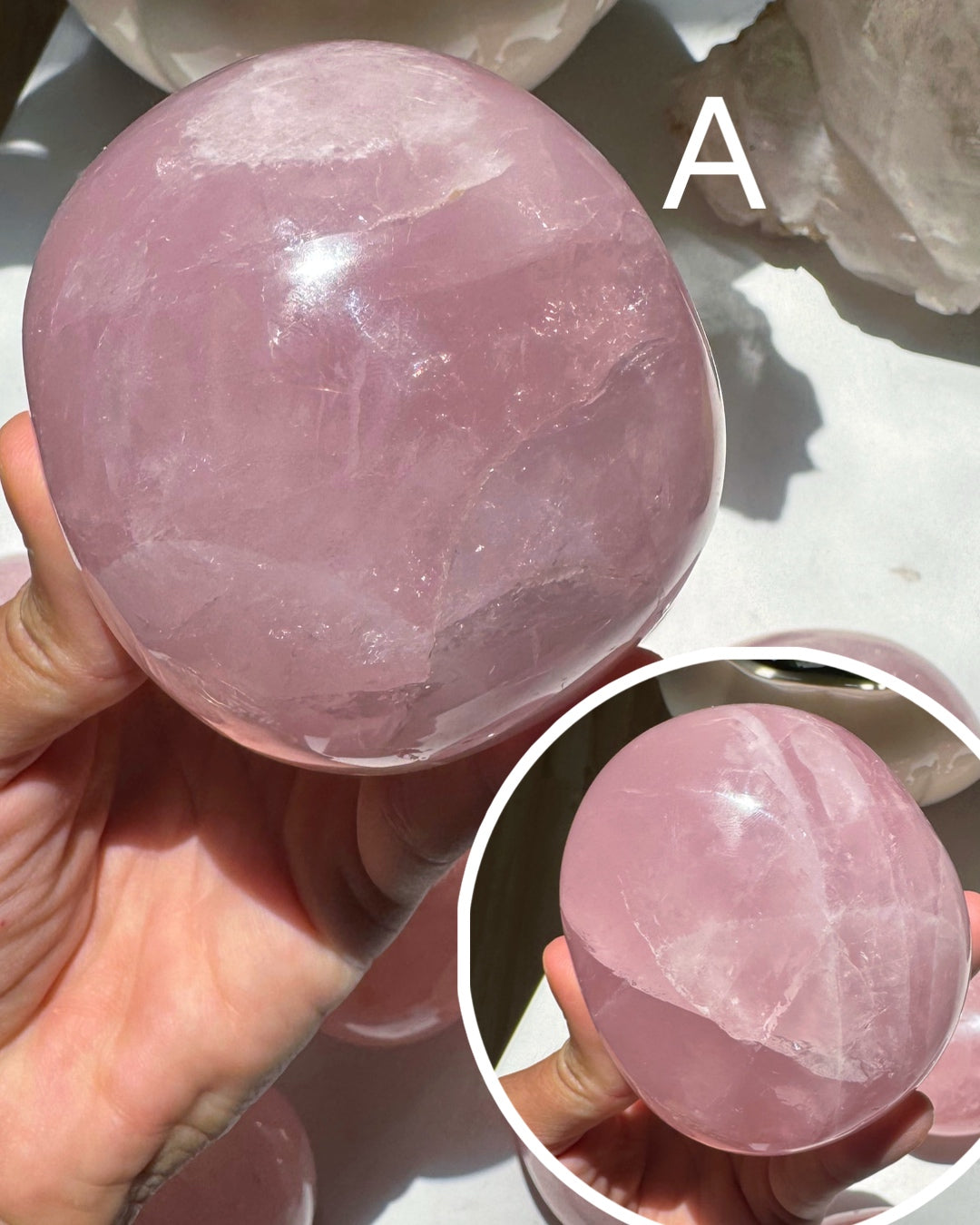 Large Rose Quartz Pebble Baltic Mermaid