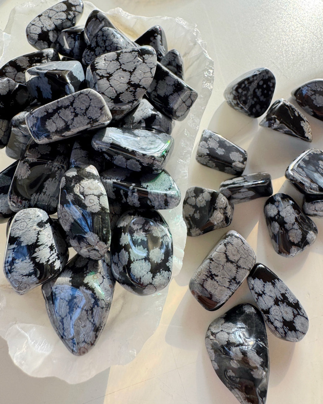 Snowflake Obsidian Tumbled Stones - Baltic Mermaid