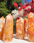 Carnelian Flower Agate Towers