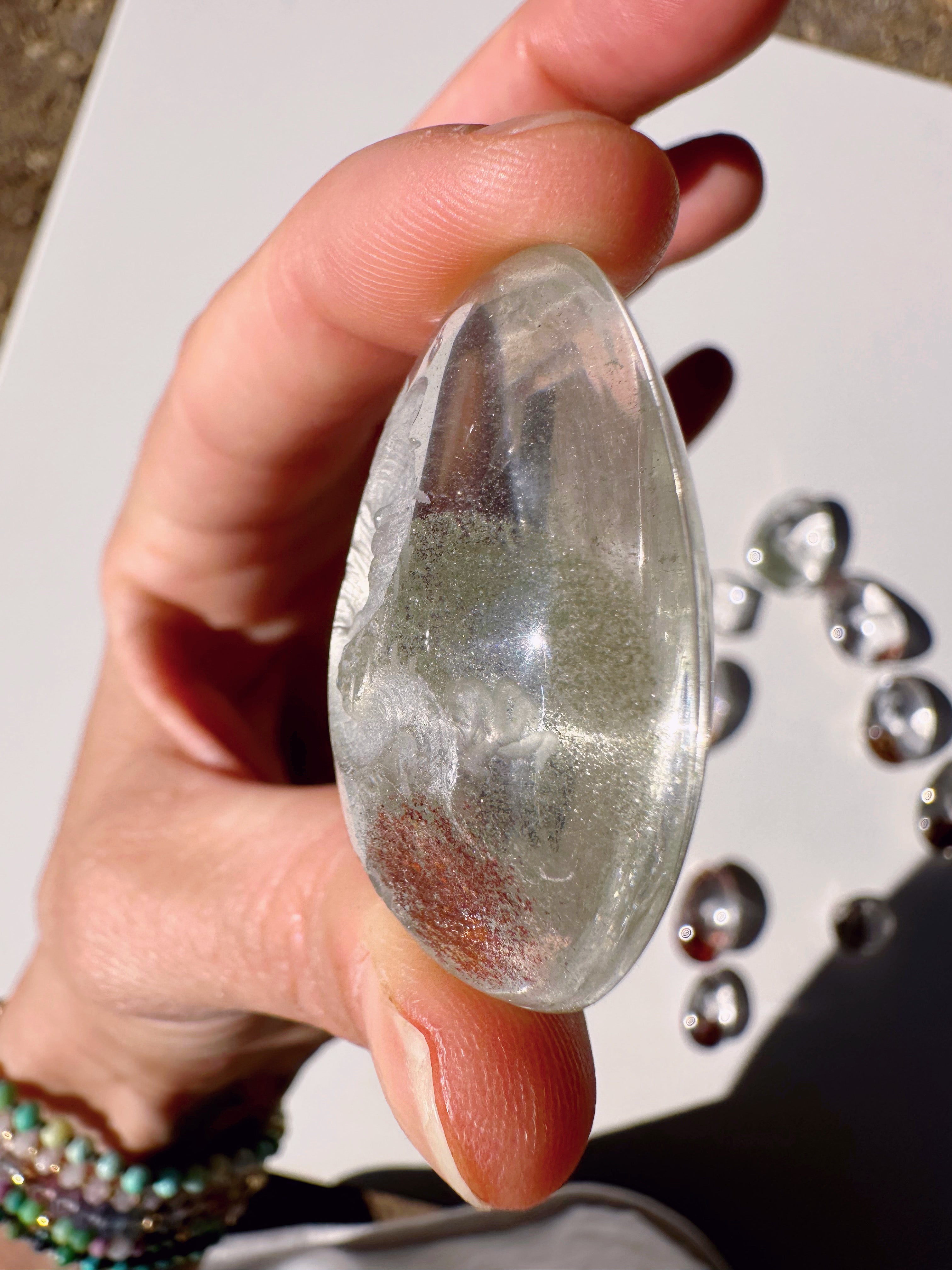Intaglio Carved Dragon Chlorite Quartz/Garden Quartz Cabochon Baltic Mermaid
