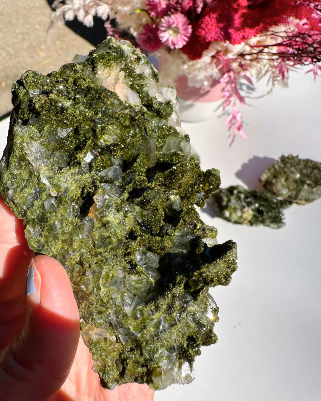 Epidote Quartz Cluster