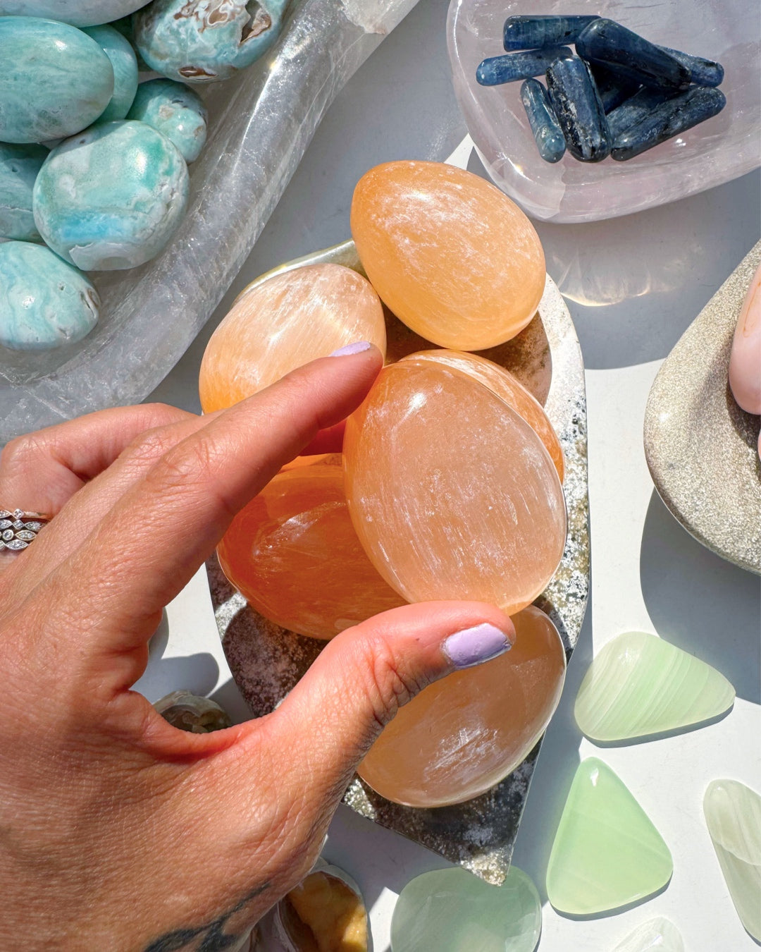 Peach Selenite Egg - Baltic Mermaid