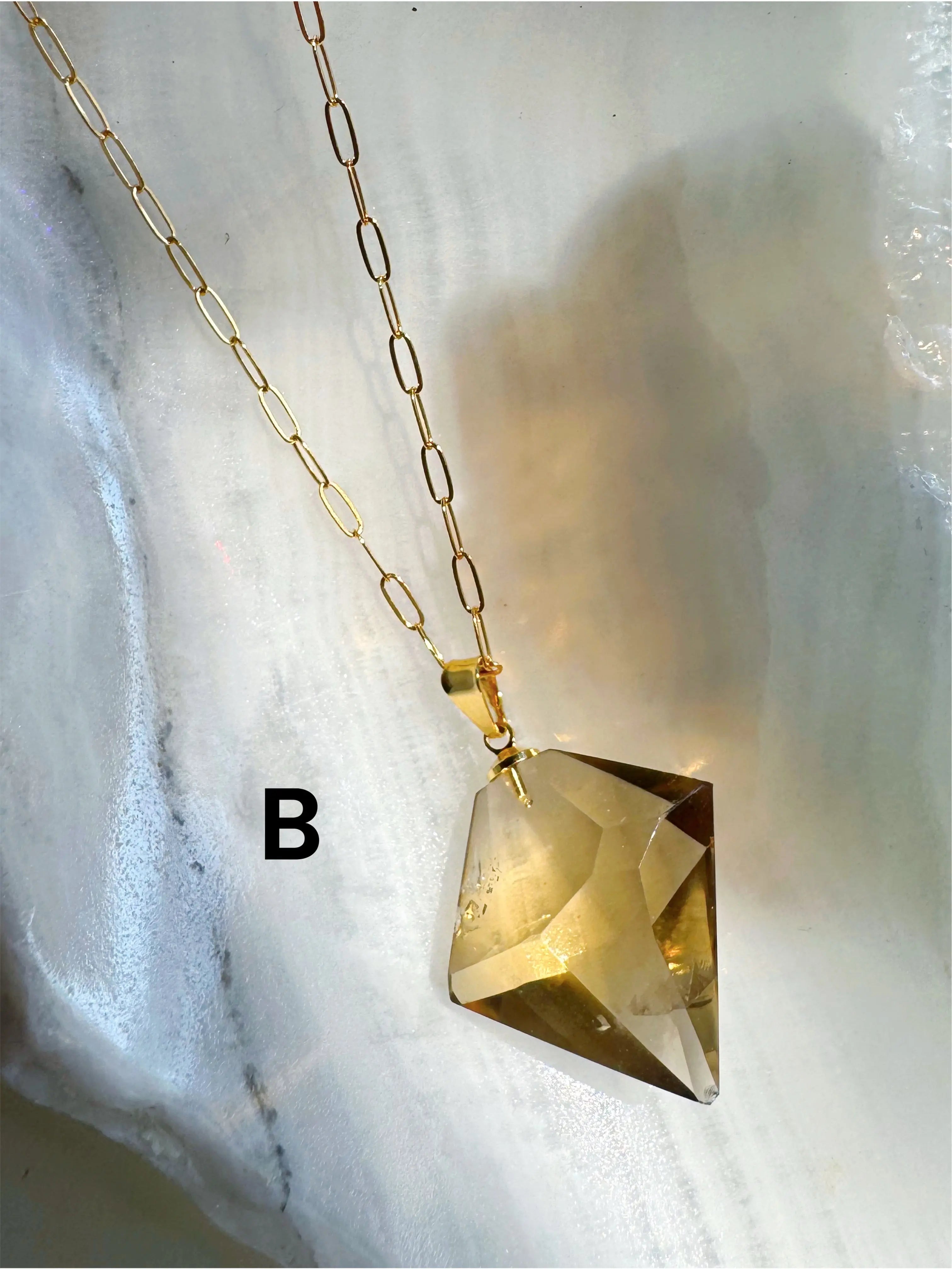 AAA Citrine Pendant 14k Gold Filled Necklace Baltic Mermaid