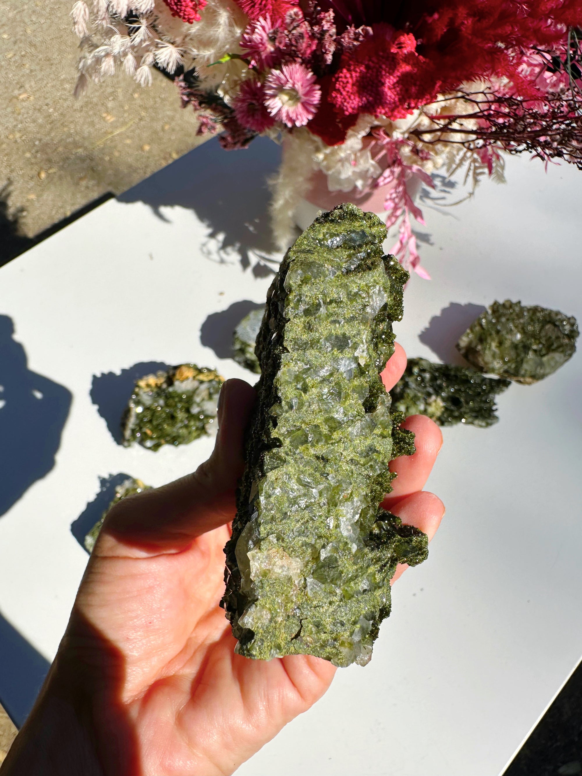 Epidote Quartz Cluster