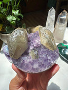 Amethyst Cluster w/ Calcite & Goethite from Uruguay Baltic Mermaid