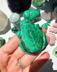 Hand Carved Malachite Frog