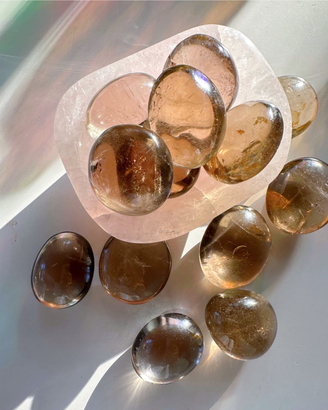 Smoky Quartz Palm Stones - Baltic Mermaid