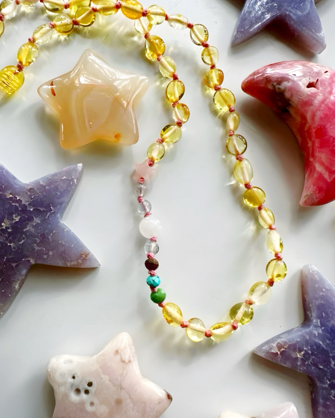 “Wish” Baltic Amber & Gemstone Necklace - Baltic Mermaid