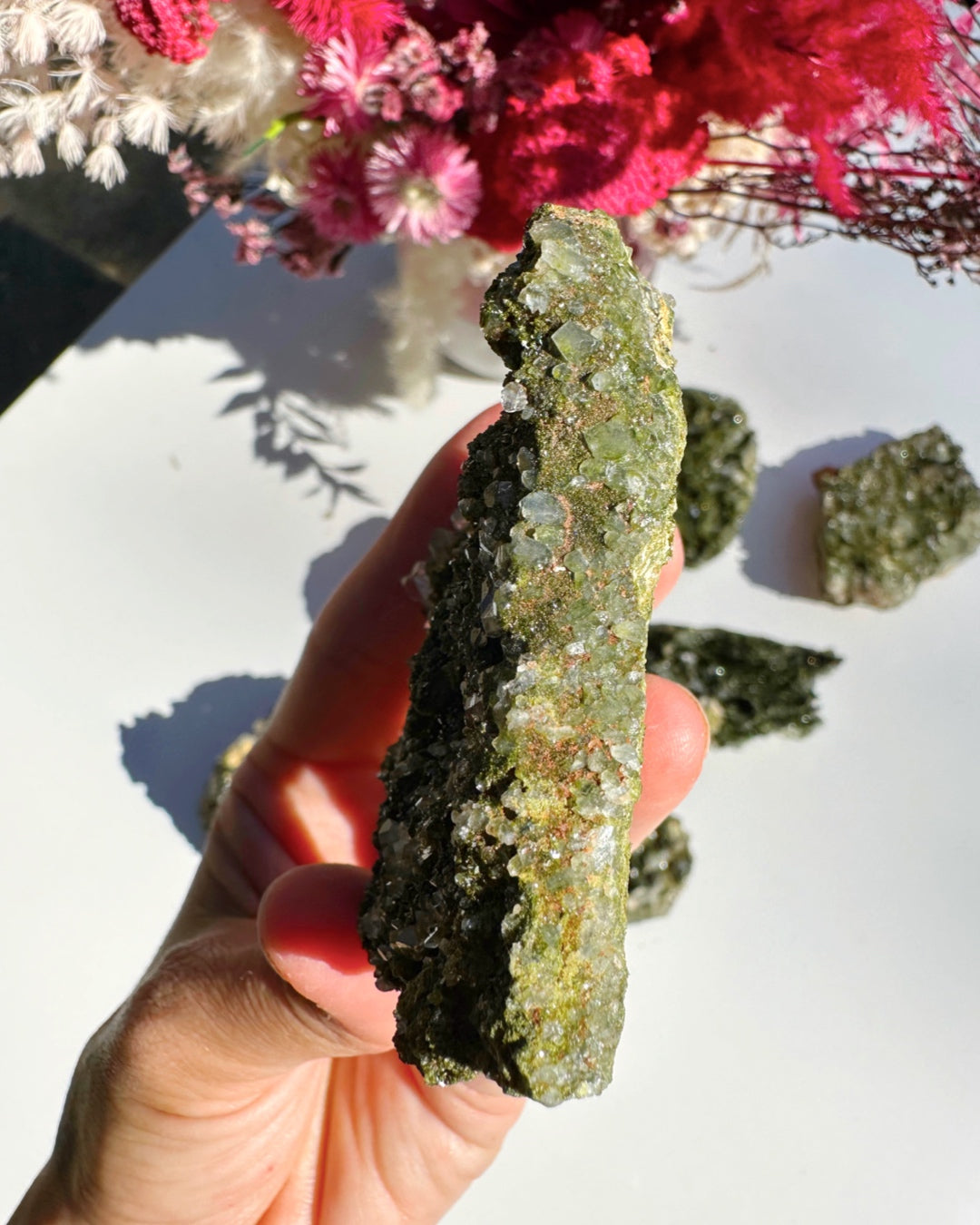 Epidote Quartz Cluster - Baltic Mermaid