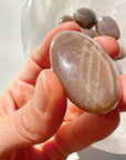 Sunstone & Peach Moonstone Palm Stone - I