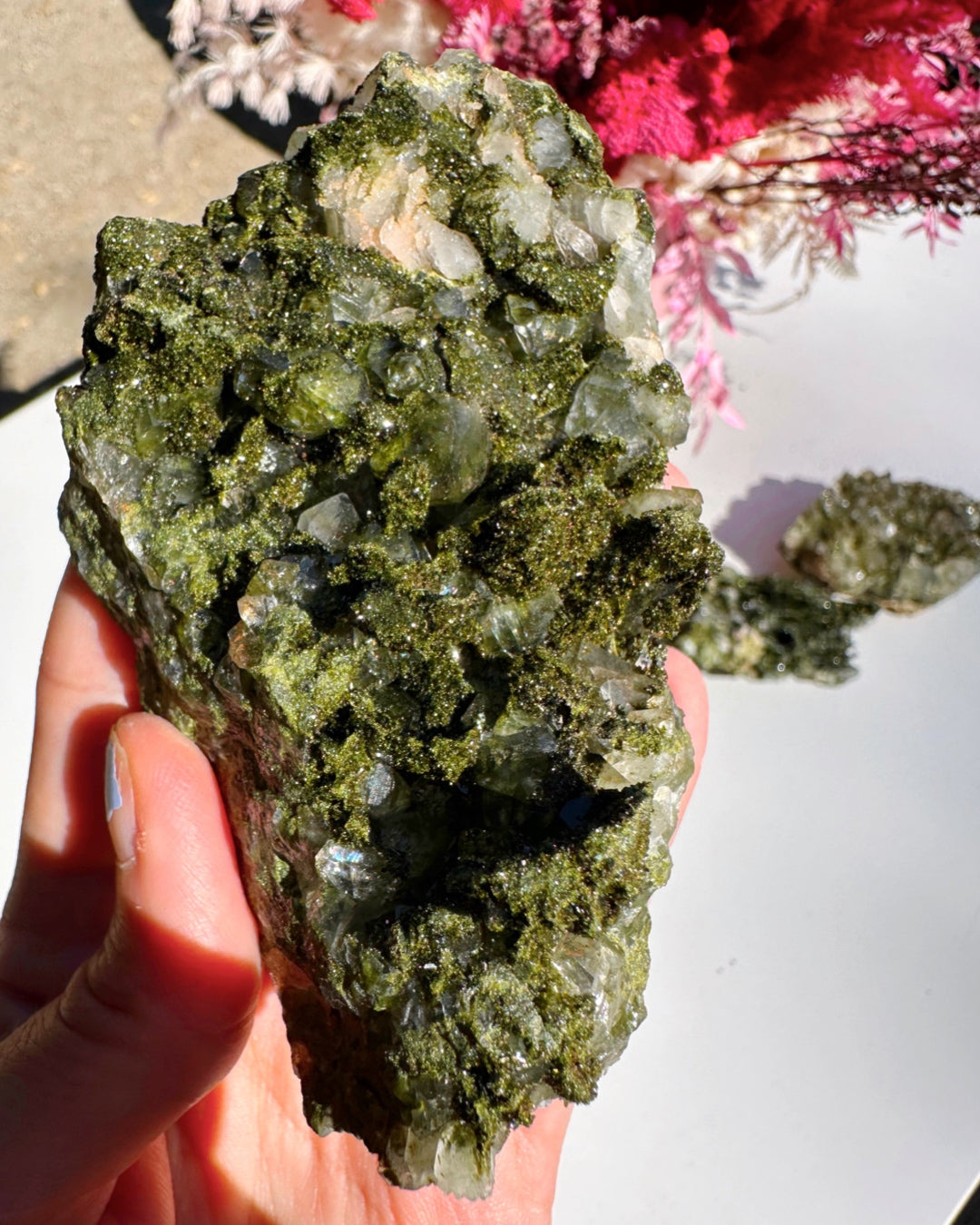 Epidote Quartz Cluster