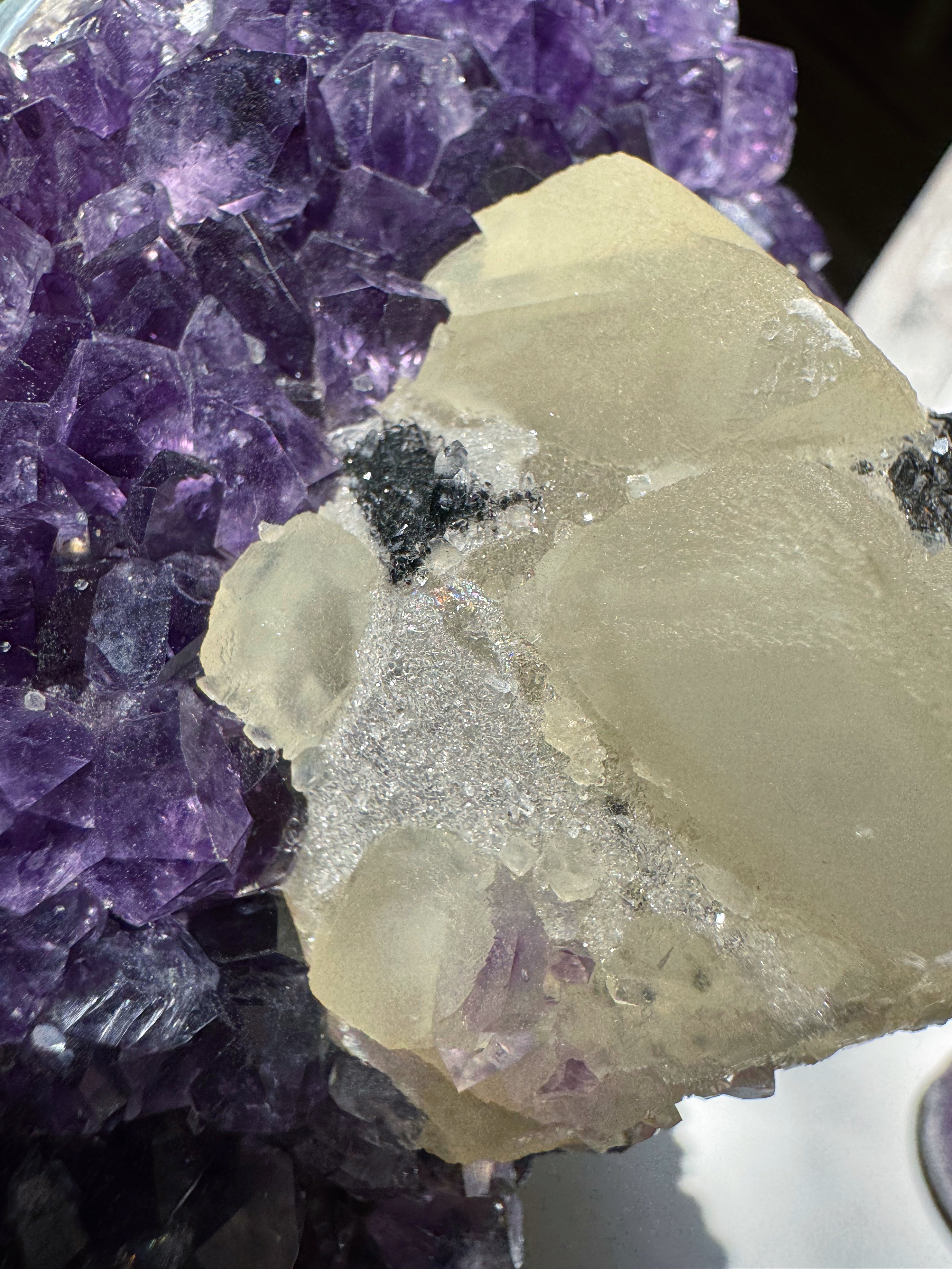 Amethyst Cluster w/ Druzy Calcite from Uruguay Baltic Mermaid
