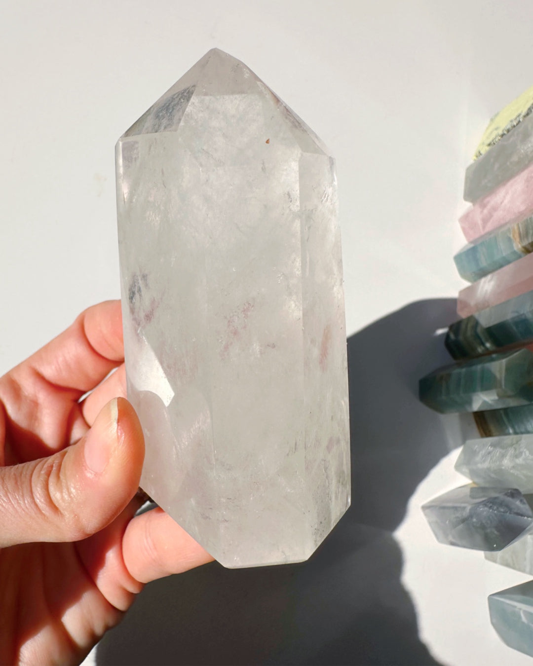 Clear Quartz Tower w/ Chlorite Inclusions