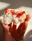 Vanadinite on Barite from Morocco