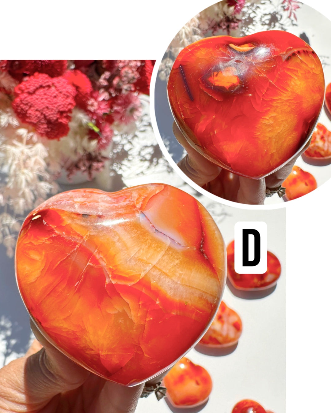 Carnelian Agate Hearts - Baltic Mermaid