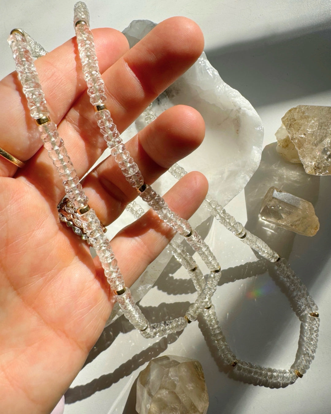 “Rihanna” - White Topaz Gemstone Candy Necklace - Baltic Mermaid