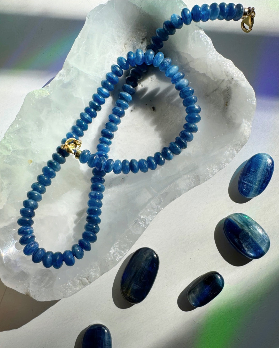 “Diana” - Blue Kyanite Gemstone Candy Necklace - Baltic Mermaid
