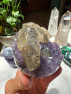 Amethyst Cluster w/ Calcite & Goethite from Uruguay Baltic Mermaid