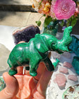 Hand Carved Malachite Elephant