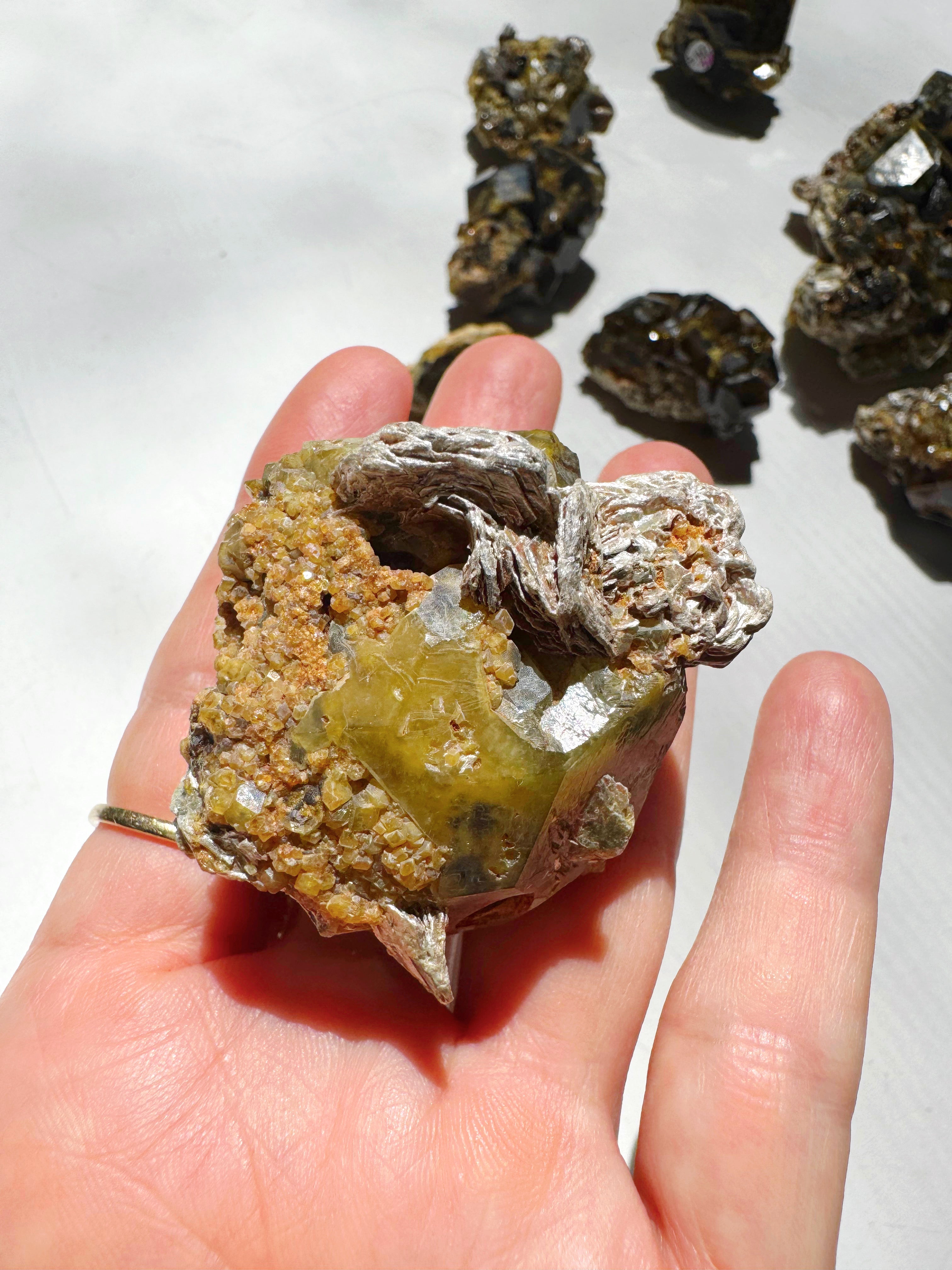 Rare Mali Green Grossular Andradite Garnet w/ Clinochlore AAA Quality Baltic Mermaid