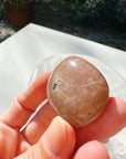 Sunstone & Peach Moonstone Palm Stone - G