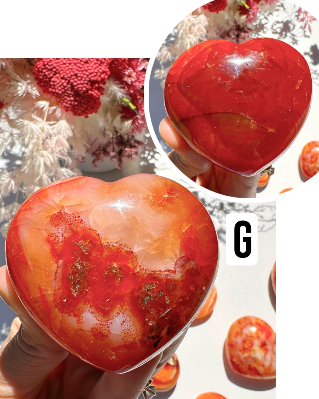 Carnelian Agate Hearts - Baltic Mermaid