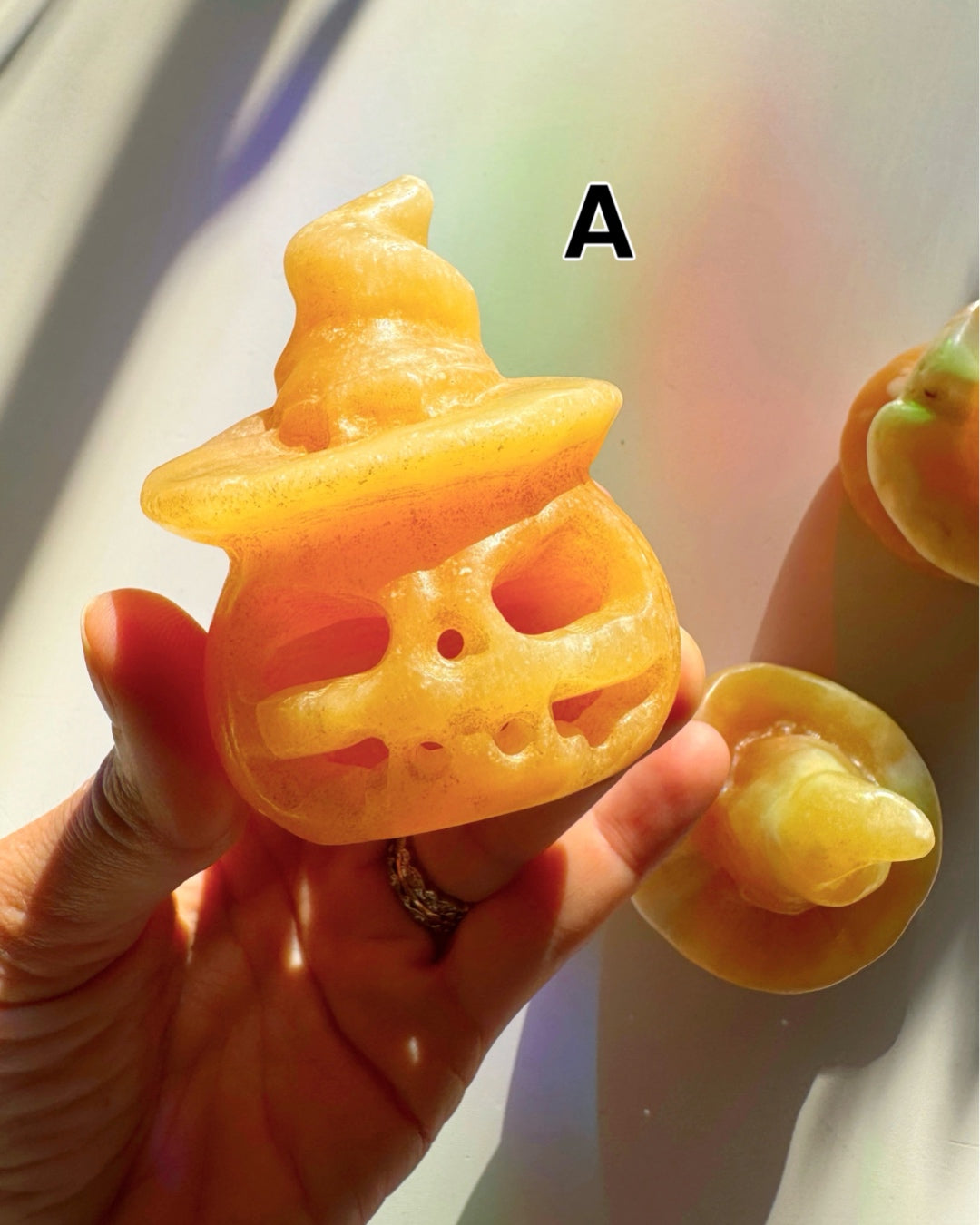 Orange Calcite Jack-O-Lantern - Baltic Mermaid